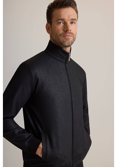 Ysf Erkek Siyah Fermuarlı Sweatshirt