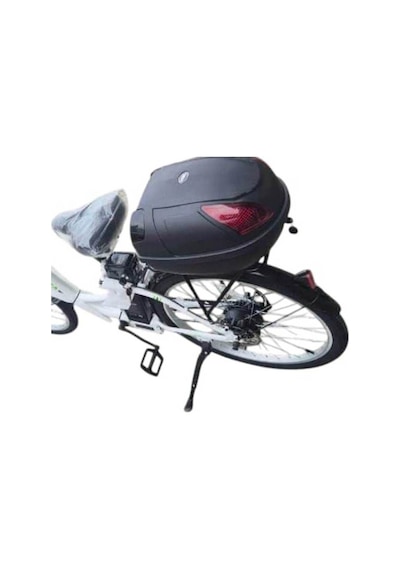 Motorsiklet Elektrikli Bisiklet Port Bagaj Kilitli Siyah Motorsiklet E-bike Kilitli Port Çanta 19 Litre Gri - Siyah