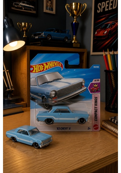 Hot Wheels '63 Chevy Iı - Compact Kings Serisi Regular Eski Tip Koleksiyonluk Metal Araba Çok Renkli