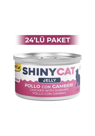 Gimcat Shinycat Jöle İçinde Tavuklu ve Karidesli Kedi Konservesi 24 x 70 G