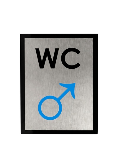 Metal Gümüş 14x20 Cm Yapışkanlı Ofis Bar Clup Kapı İsimliği Erkek Sembolü Wc Yönlendirme Tabelası Levhası