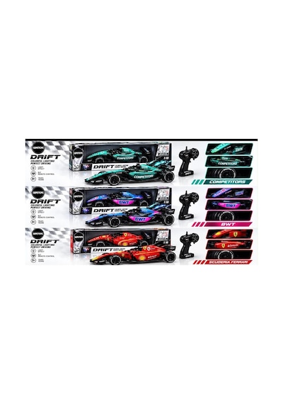 L2501-3 1 16 Led Işıklı 4 Adet Yedek Drift Tekerli 3 Model Karış Formula Aracı