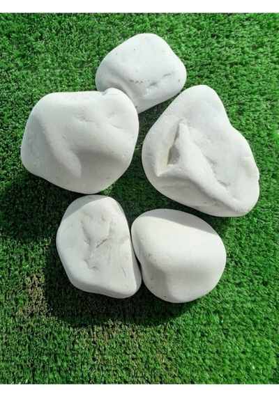 Beyaz Dolomit Taş 25 Kg 4 6 Cm Dekoratif Bahçe Süs Taşı Loche