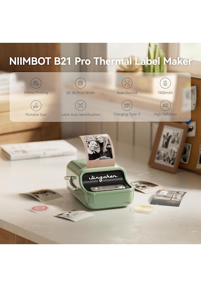 B21 Pro Etiket Yapıcı Makine, Termal Etiket Yazıcısı, Ev/ofis/iş İçin Taşınabilir Mürekkepsiz Etiket Yapıcı