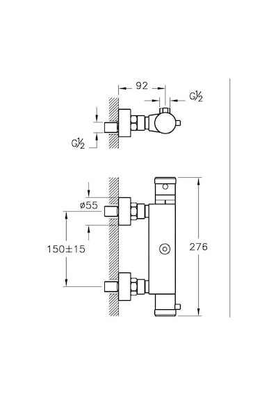 Artema Aquaheat Termostatik Duş Bataryası A47055 + Duş Sistemi A45598 Set Gümüş