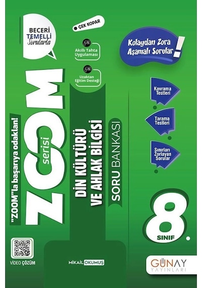 Günay 8. Sınıf Zoom Serisi Din Kültürü Ve Ahlak Bilgisi Soru Bankası