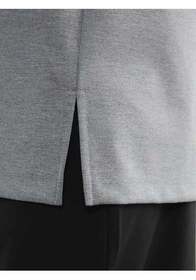 Lcwaıkıkı Classic Antrasit Çiçek Aplikeli Oversize Kadın Sweatshirt Tunik
