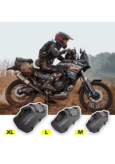 Rhinowalk Su Geçirmez Motosiklet Çantası M Beden 9+9 18litre Hacim Siyah