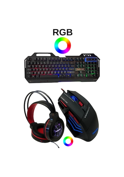 Snrelk Sencrom Rgb Gaming Klavye Mouse Kulaklık Full Oyuncu Set Diğer