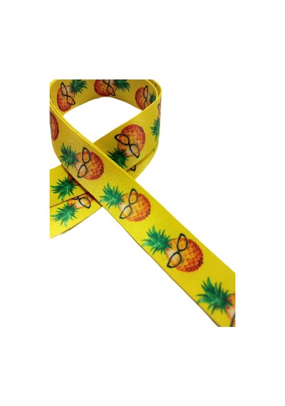 Ananas Sarı Kart Askı Ipi Yaka Askı Ipi, Boyun Askı, Telefon Askı Aparatı, Yeşil Yatay Kartlık