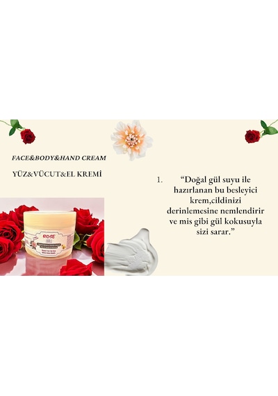 Secille Natural Organic Gül Özlü Yüz Vücut ve El Kremi 100 ML