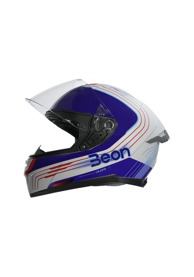 Beon B-507 Full Face FF04 Kapalı Motosiklet Kaskı Beyaz - Mavi - Kırmızı