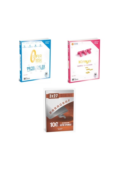 2027 2027 Üçdörtbeş Tyt Matematik Kpss Ales Msü Dgs Sıfır Risk Problemler + Kimya Soru + Ankapade 3'lü Set