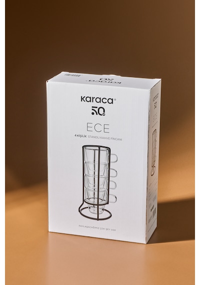 Karaca Kendal 4 Kişilik Standlı Kahve Fincanı 90 Ml Siyah