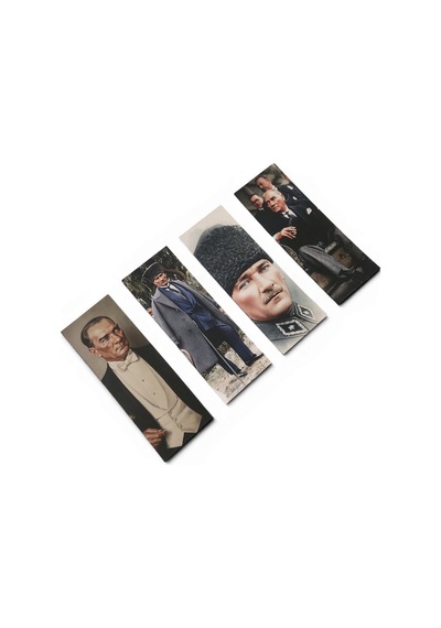 Atatürk 4'lü Kitap Ayracı Kalın Geniş Kesim 350 Gr Hediyelik No:1