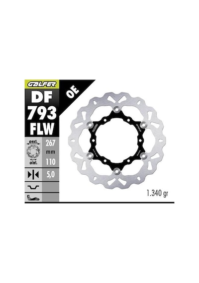 Ktm 1290 Super Adventure S Arka Fren Diski 267 Mm 2021-2024 Galfer Dalgalı Hareketli Disk Çelik Gövde