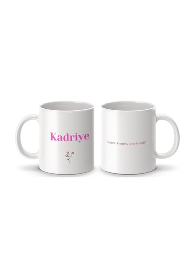 Kadriye İsimli Kupa Bardak, İsimli Bardak, Hediye Kupa Bardak, Kahve Kupa Bardak Çok Renkli