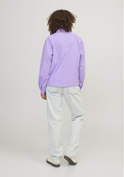 Jack & Jones Kadın Relaxed Fit Uzun Kollu Gömlek - Mission 12203522 Lilac Breeze Beyaz