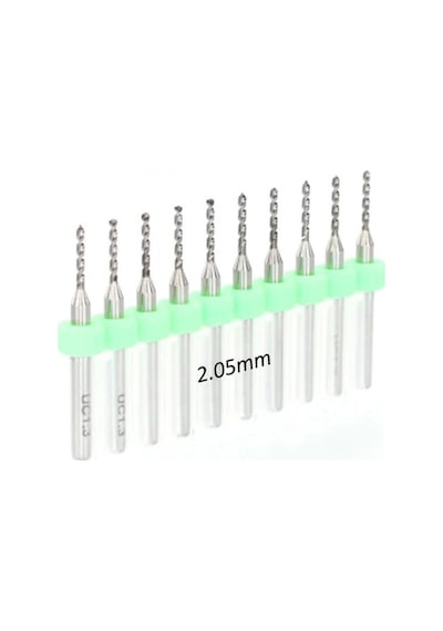 Mikro Karbür Pcb Matkap Ucu Metal Cnc Sondaj 10Lu Set 2.05Mm