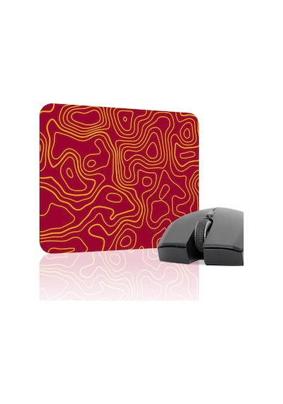 Sarı Kırmızı 22x18 Taraftar Gaming Oyuncu Mouse Pad Kaymaz Taban Küçük Fare Altlığı Topography