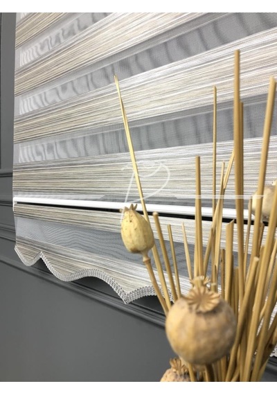 Zebra Perde Çift Renk Aşikar Desen Çok Renkli