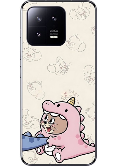 Xiaomi Mi 13 Uyumlu Şeffaf Kılıf Couple Jerry 2 Tasarımlı