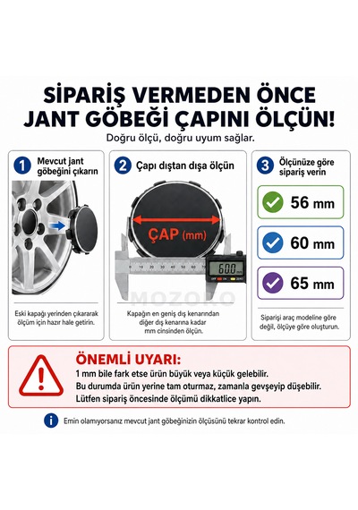 4'lü Set 55 Mm Dış Çap 52 Mm İç Çap Beyaz Logosuz Jant Göbeği Kapağı