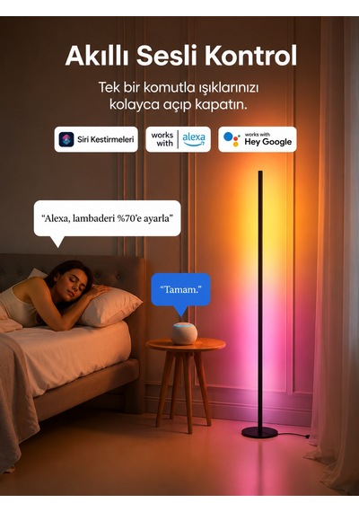 Çok Renkli Akıllı Lambader
