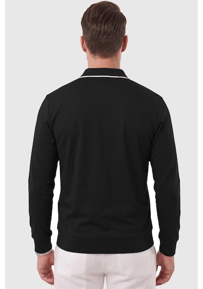 Deepsea Erkek Slim Fit Tüylenmeyen Fermuarlı Polo Yaka Siyah Sweatshirt Yumuşak Dokulu Sweat 2708517 Deepsea Erkek Slim Fit Tüylenmeyen Fermuarlı Polo Yaka Siyah Sweatshirt Yumuşak Dokulu Sweat 2708517
