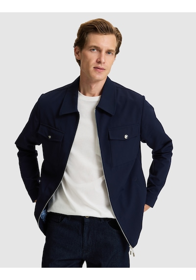 Pierre Cardin Lacivert Regular Fit Fermuarlı Ceket 50287493-vr033