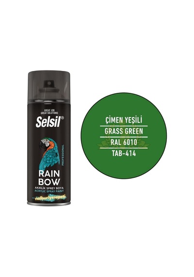 Selsil Rainbow Akrilik Sprey Boya Çimen Yeşili 400 Ml - Ral6010