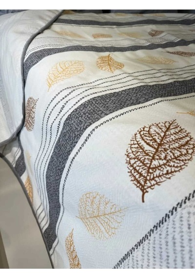 Yaprak Desenli Renkli Tek Kişilik Pike 160x240 Cm Doğadan Hafif Ve Şık Tasarım Renkli