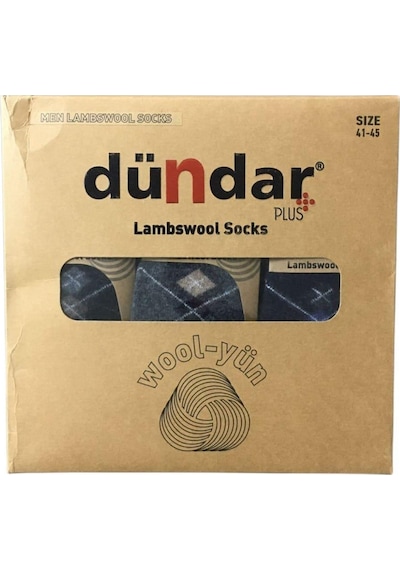 Dündar Çorap Dündar Erkek Plus Lambswool Yün Çorap 5909 - 12 Adet 001