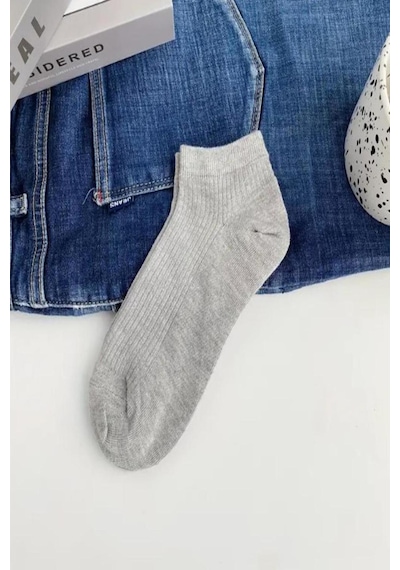 Ozzy Socks 6 Çift Pamuklu Çizgili Derbili Patik Çorap Çok Renkli Konfor Seti Çok Renkli