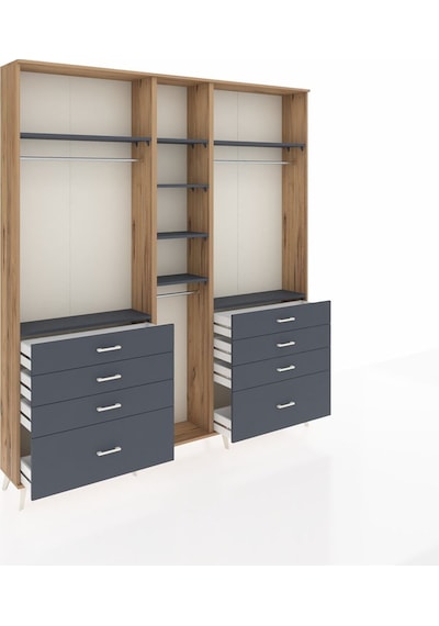 Arges Dolap 8 Raflı 8 Çekmeceli 3 Askılı 220x30x243 Çam-antrasit/antrasit Antrasıt/antrasıt Arges Dolap 8 Raflı 8 Çekmeceli 3 Askılı 220x30x243 Çam-antrasit/antrasit Antrasıt/antrasıt