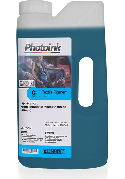 Ricoh Gen4 / Gen5 Kafalar için 1000 ML Mavi Cyan Tekstil Mürekkep