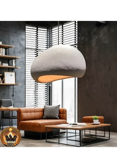Petra Doğal Taş Efektli Modern Beton Avize Gri Çap: 600mm GRİ RENK