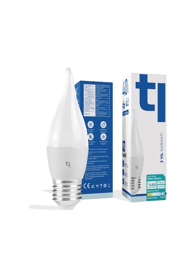 Redeem C37A E27 Mum Ampul, Titreşimsiz, Göz Konforu, 518 Lümen, Parlak Beyaz, 5700 Kelvin