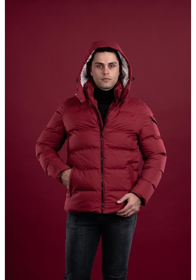 Slimfit Kapşonlu Astarlı Erkek Şişme Puffer Mont 001
