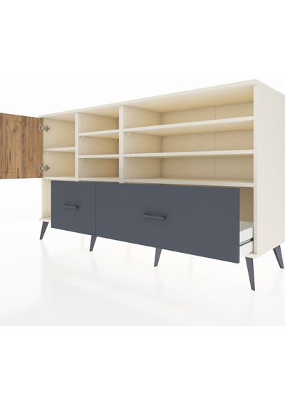 Kronos Konsol 8 Raflı 2 Çekmeceli Tek Kapaklı 176x59x99 Aytaşı-ç Aytaşı-çam/antrasit Kronos Konsol 8 Raflı 2 Çekmeceli Tek Kapaklı 176x59x99 Aytaşı-ç Aytaşı-çam/antrasit