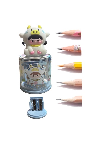 Mini Figürlü Sevimli 2 Li Kalem Traş 2 Adet Hazneli Kalemtıraş Çift Bıçaklı Kalem Açacağı Figürlü No1 Jumbo Ve Standart