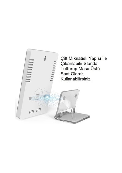 Upway 6 İnç Dijital Aynalı Led Ekran Masa Saati Alarm Sıcaklık Nem Usb Diğer