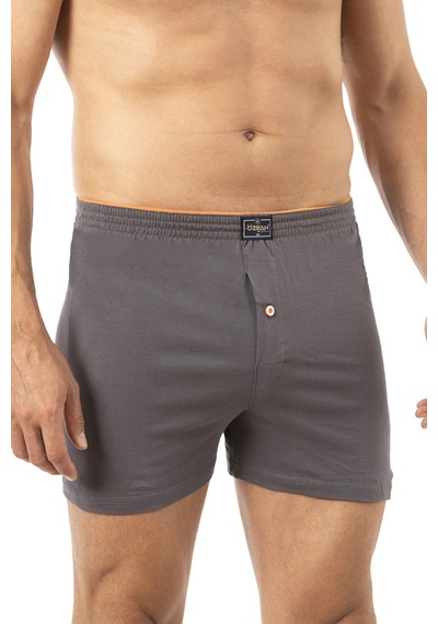 Özkan Underwear Özkan 0041 5'li Paket Erkek %100 Pamuklu Şardonlu Klasik Rahat Kesim Havlu Bel Süprem Penye Boxer Antrasit