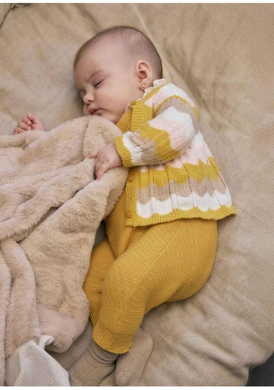 Mayoral Kışlık Kız Bebek Triko 3lü Set Salopet Hırkalı Takım - Hardal