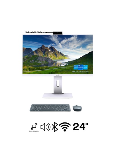 Izoly H503 i5-12400 16 GB 1 TB M.2 NVME SSD 24" FHD Pivot AIO Masaüstü Bilgisayar