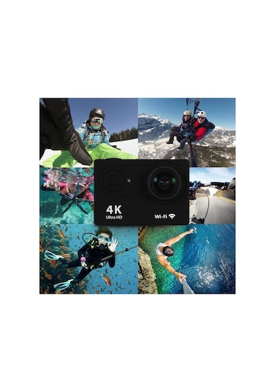 Wifi Li Aksiyon Kamera 4k Ultra Hd 1080p Spor Dalış Motorsiklet Kask Kayak Doğa Avcı Kamerası Mavi