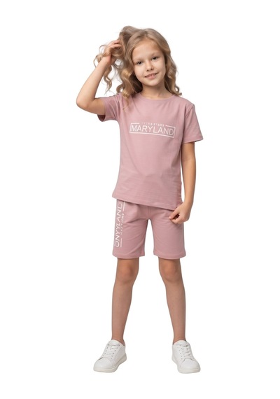 New Kids Çocuk Kız Takım Glkrs Kaprili Maryland Baskılı Rahat Kumaş .-91215 Gülkurusu