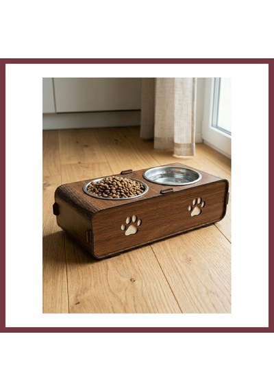 Storeşahin Özel Tasarım Nova Mdf İkili Mama Kabı Shn0720