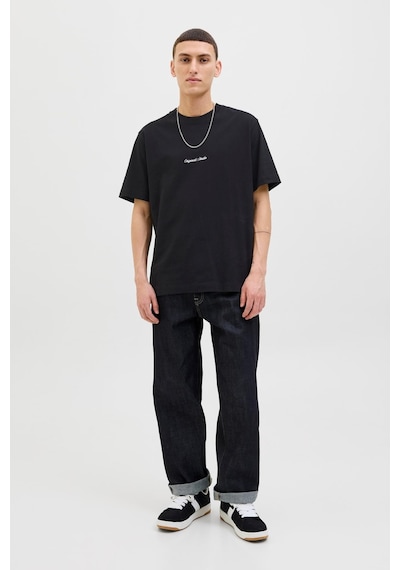 Jack & Jones Erkek Jornorrebro Emb Tee Ss Crew Neck Nakışlı Tişört Siyah