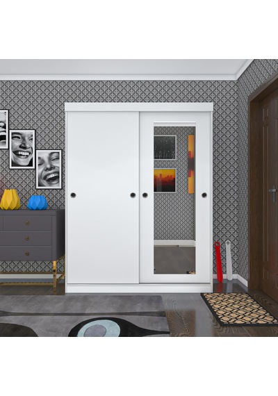 Kenzlife Portmanto Ayakkabılık Plevne Aynalı Mat Beyaz 180 140 50 Suntalam 24 Çift Ayakkabı Kapasitesi